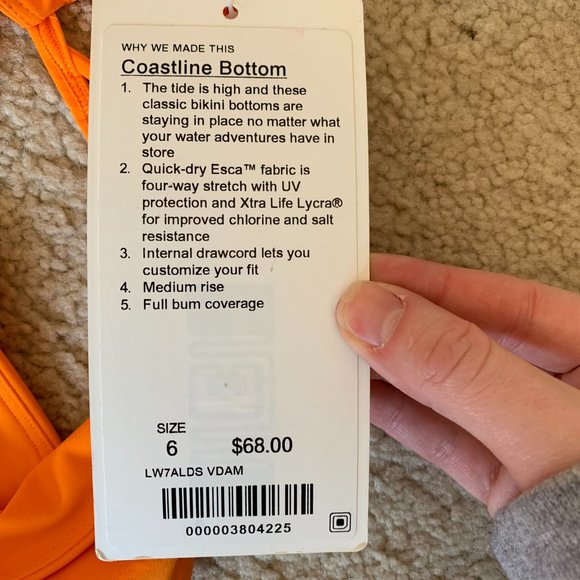Lululemon Women's Deep Sea Top and Coastline Bottom, Vivid Amber, size 6/6 NWT - Picture 7 of 7